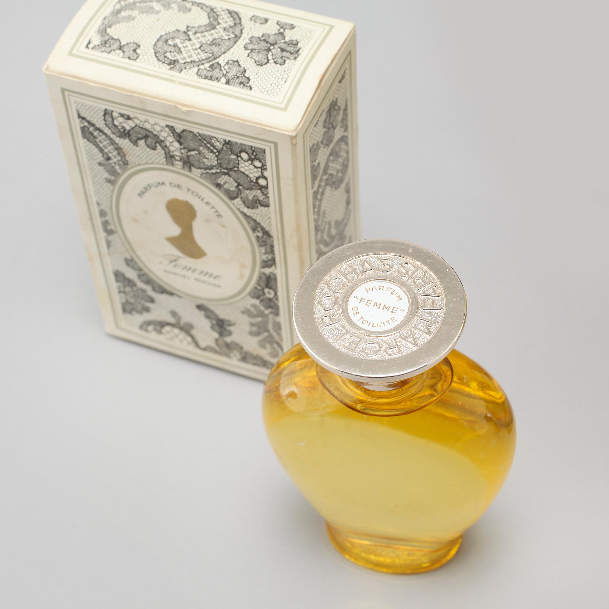 MARCEL ROCHAS, factices, "Femme", five perfumebottles.