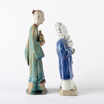 Two Chinese porcelain figures, late Qingdynasty and 18th Century.