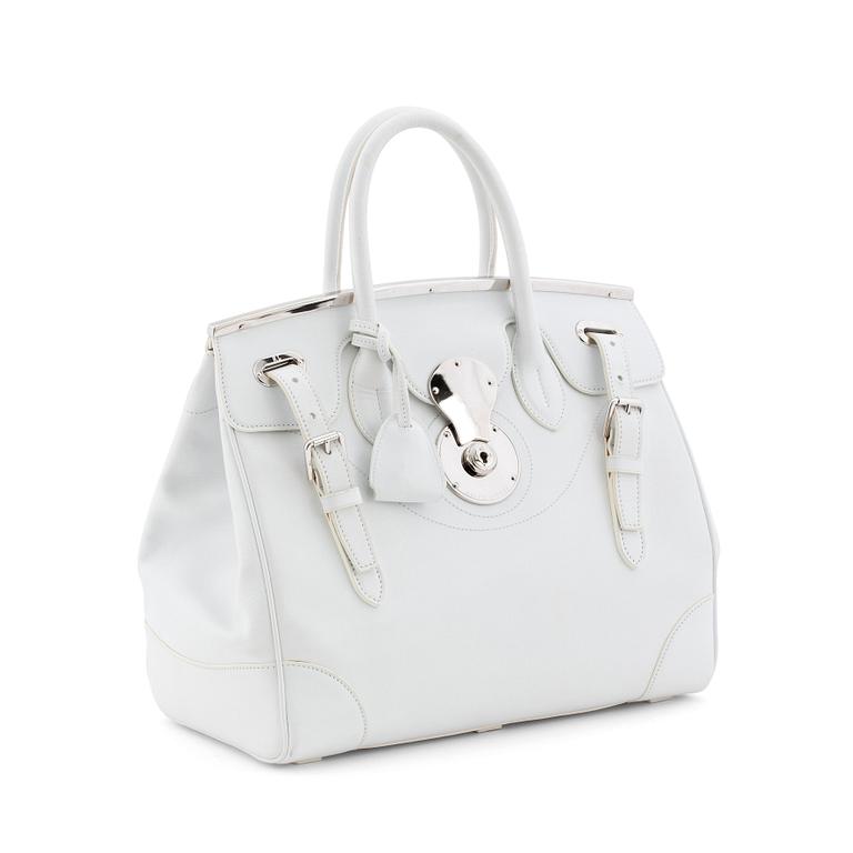 RALPH LAUREN, a white leather handbag, "Ricky bag".
