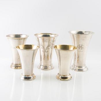 Trophies 5 pcs silver 20th century.