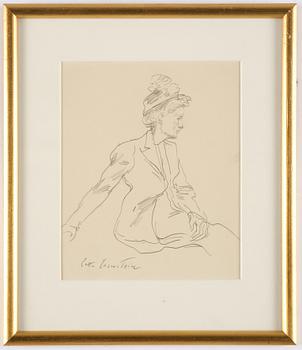 Lotte Laserstein, Seated woman in profile.