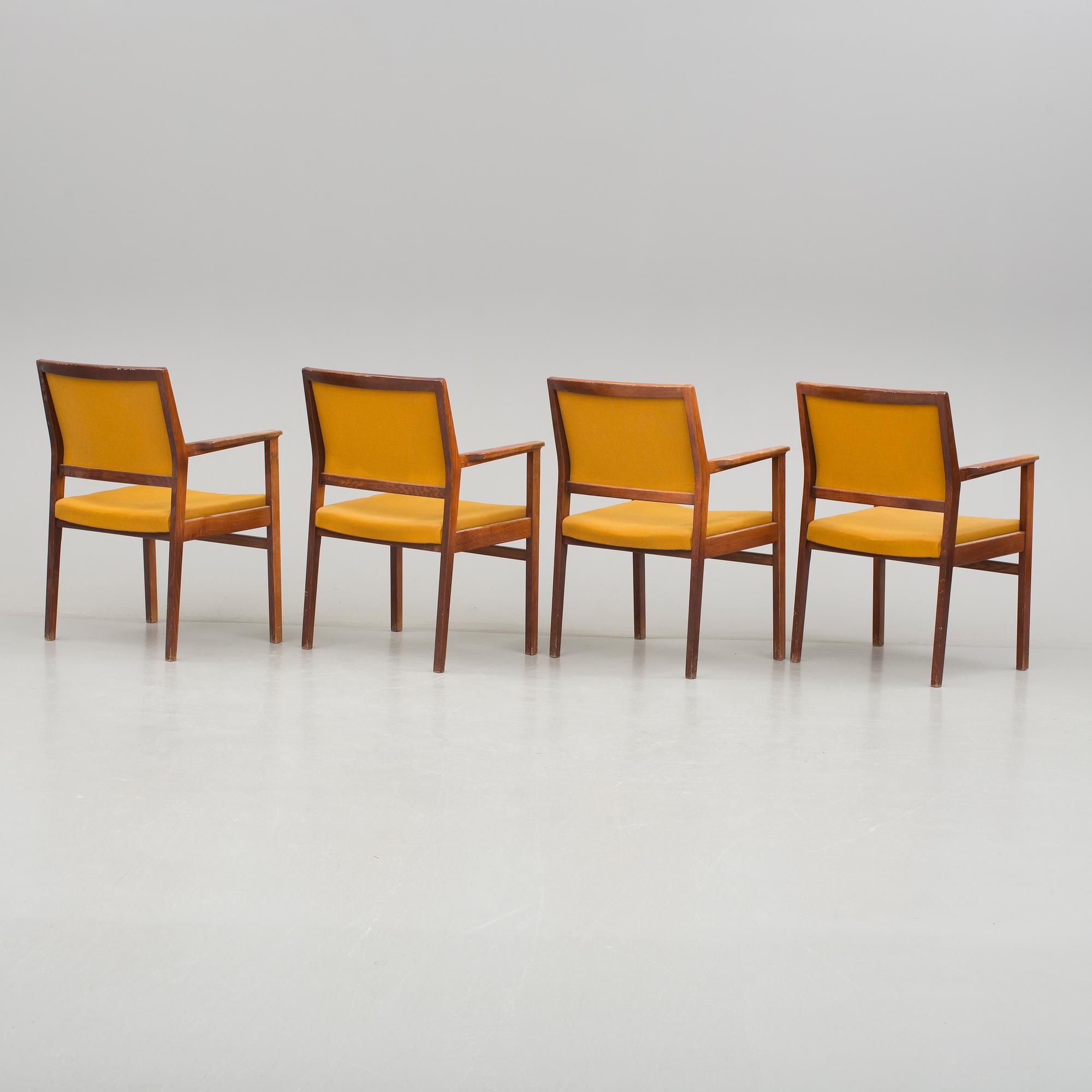 KARMSTOLAR, 4 stycken, 1960-tal.