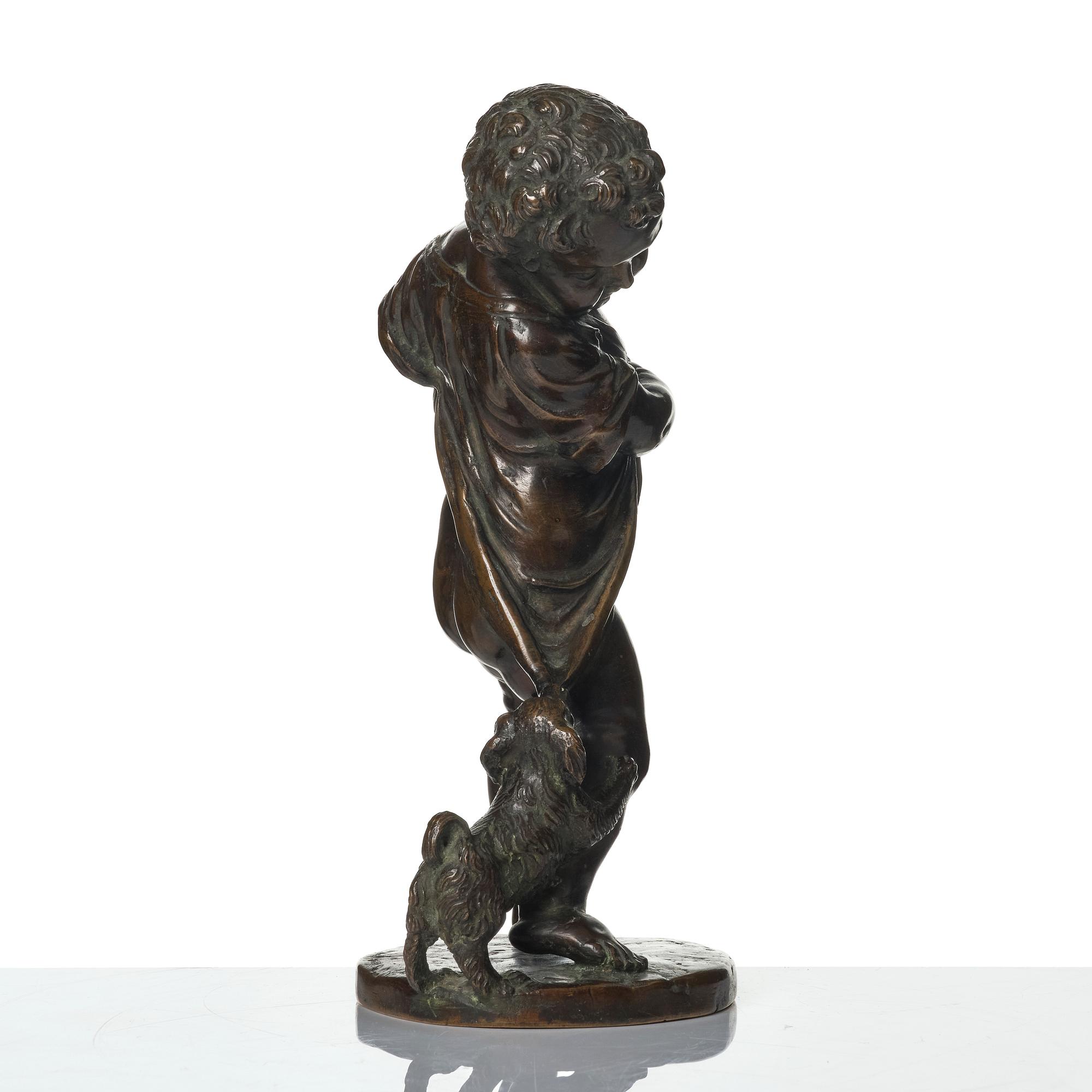Claude Michel Clodion, after, "Putto with dogs", 19th century.