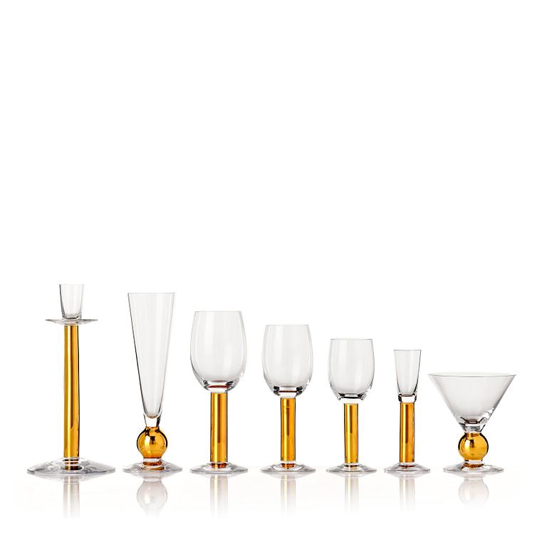 Gunnar Cyrén, a 73 pieces "Nobel" glass service, Orrefors, Sweden post 1991.