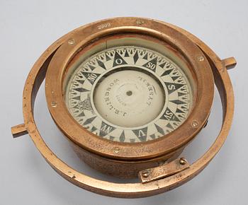 Two compasses by Lyth, Stockholm and J.E Lindbom, Lysekil, first half of the 20th century.