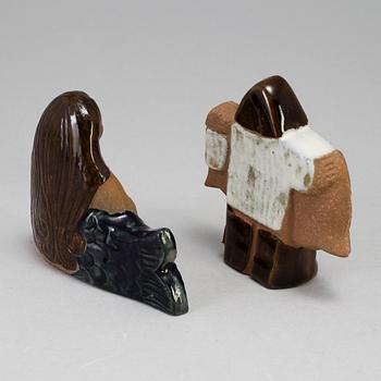 2 stoneware figurines by Lisa Larson for Gustavsberg. Produced 1969-1972.