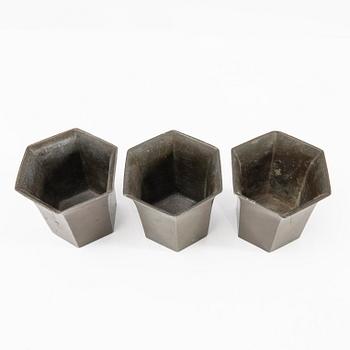 Just Andersen, cups, 3 pcs, Denmark, first half of the 20th century.