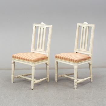 A pair of late 18th century Gustavian chairs.