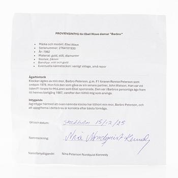 Ebel, Wave, "Barbro Peterson", wristwatch, 27.5 mm.