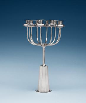 534. A Tom Ahlström sterling candelabrum for ten candles, Konstfack, Stockholm 1966.