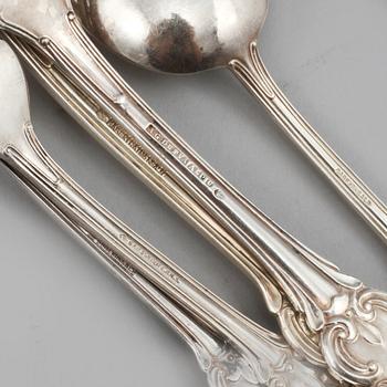 BESTICKSERVIS, 110 delar, nysilver, "Olga", 1900-talets andra hälft.