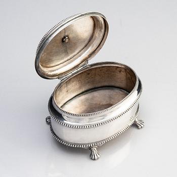 Johan Malmstedt, sockerskrin, silver, Stockholm 1794. Gustaviansk.