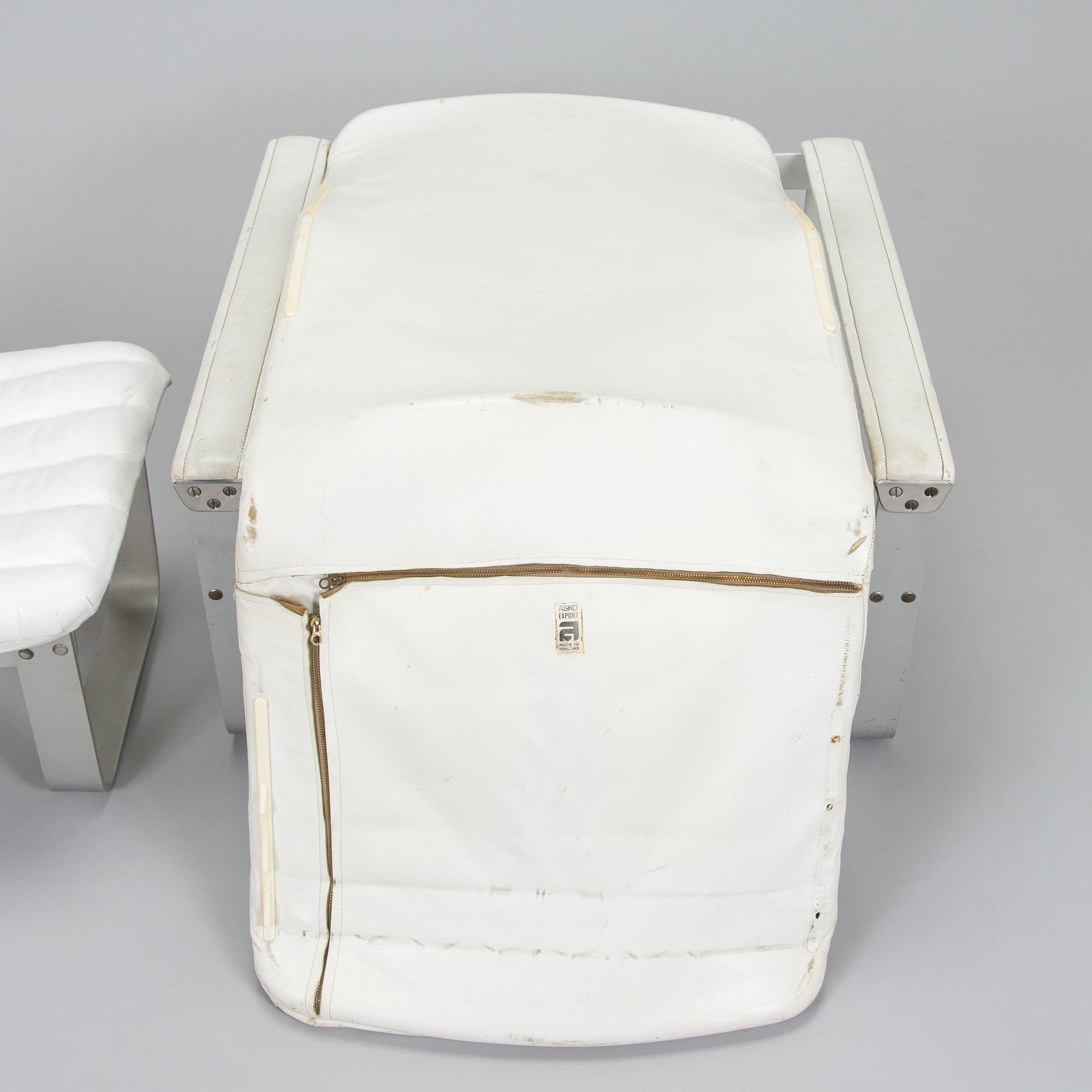 Ilmari Lappalainen, a "Pulkka" easy chair and ottoman for Asko, designed year 1968.