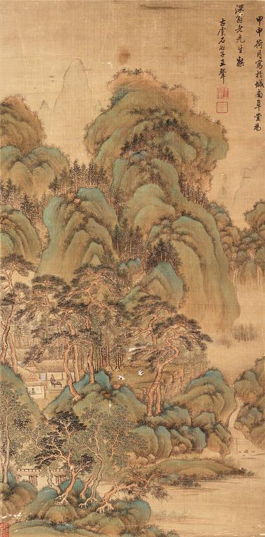 A hanging scroll in the style of Wang Hui (1632-1717), Qing Dynasty, 19th Century.