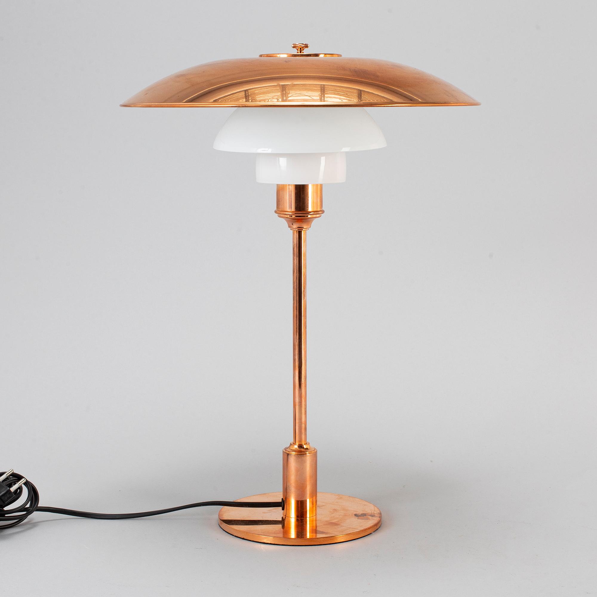 POUL HENNINGSEN, a '31/2-21/2' copper table lamp, Louis Poulsen Denmark.