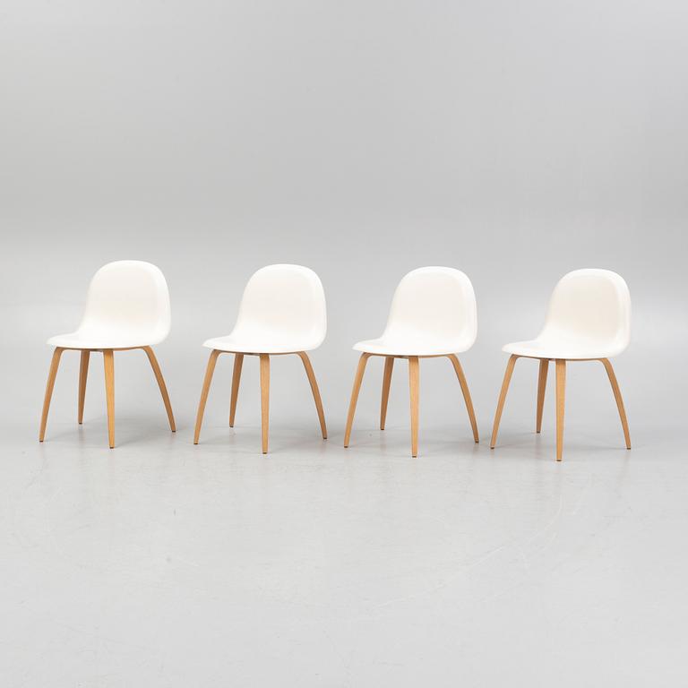 Komplot Design, four "3D" dining chairs, Gubi, Denmark.