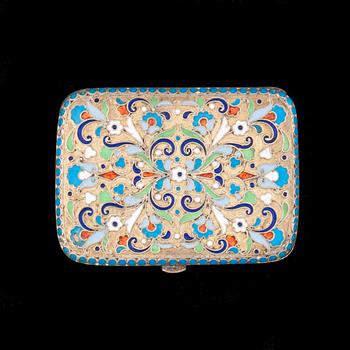 ETUI, emaljerat silver, Ryssland, ca 1900.