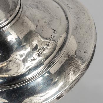 J GLOSTER LTD, ljusstakar, ett par, silver, Birmingham, England, 1864.