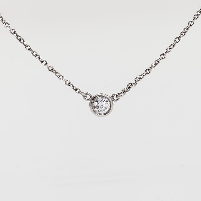 Tiffany & Co, Elsa Peretti, halsband, "Diamonds by the Yard", platina med en diamant ca 0.17 ct.