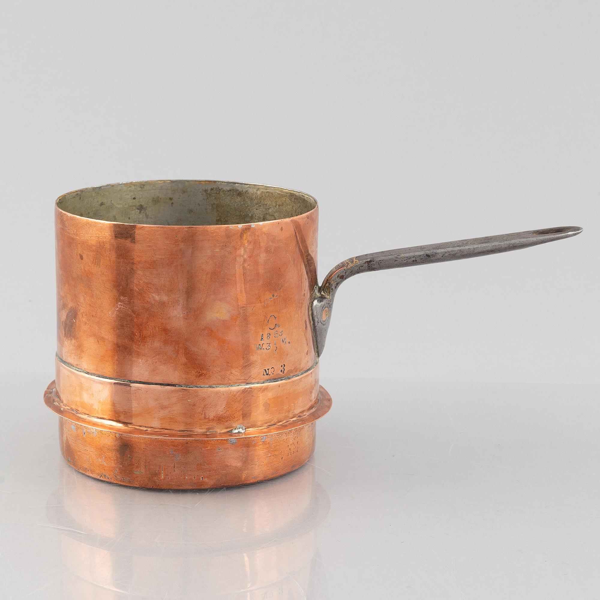 Royal saucepan from the households of Oscar I & Carl XV, mid 19th century.