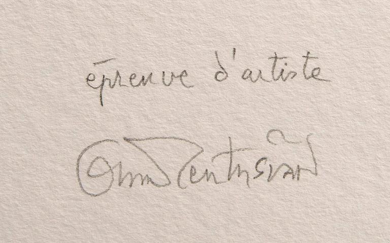 Oscar Reutersvärd, three color lithographs, signed épreuve d'artiste.