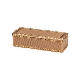 A French 18th century 14 ct. gold snuff-box, troi coleurs.