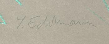 Yrjö Edelmann, "Black and red paper objects with transparent".