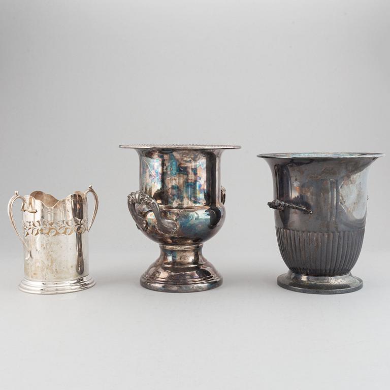 Three epns wine coolers, 20th cemtury.