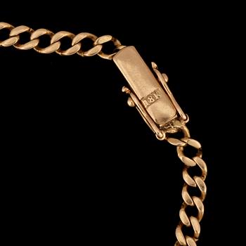 HALSKEDJA OCH ARMBAND, 18k guld. Vikt 19g.