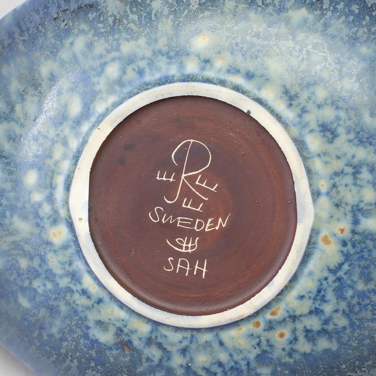 CARL-HARRY STÅLHANE, vase and bowl, stoneware, Rörstrand, second half of the 20th century.