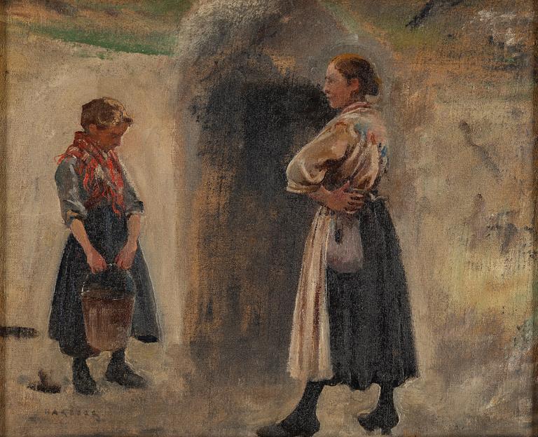 AUGUST HAGBORG, oil on canvas, stamped signature.