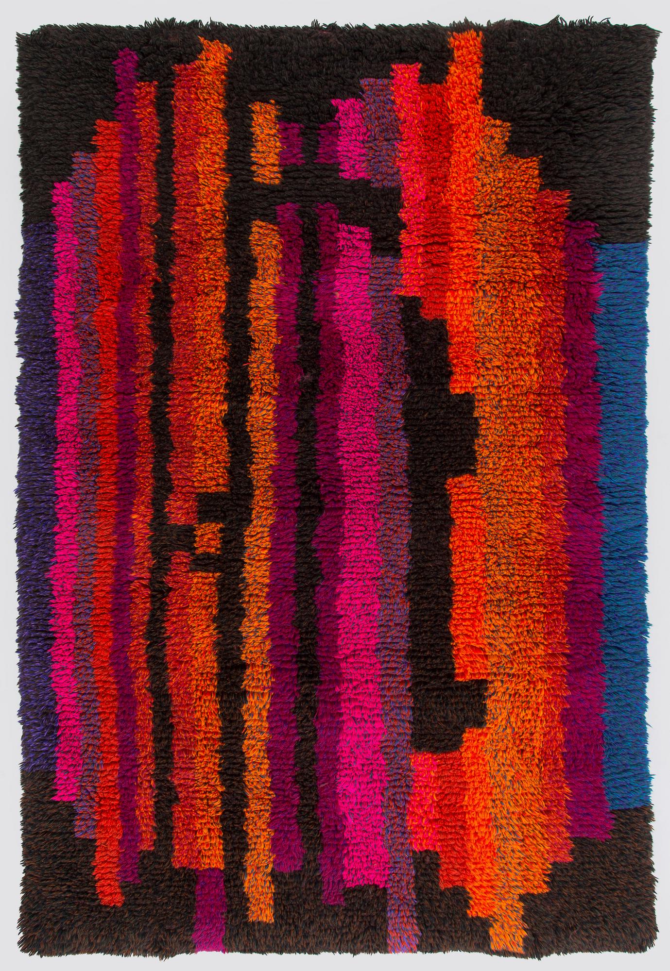 Oili Mäki, rya, triptyk, "Sibelius VII sinfoni", sannolikt unik, signerad Oili Mäki. À ca 215 x 140 cm.