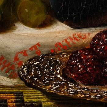 George Lance, Still life with fruits and walnuts.