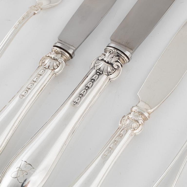 A Swedish Silver Cutlery, W.A. Bolin 'Model B', Stockholm 1937-1957 (126 pieces).