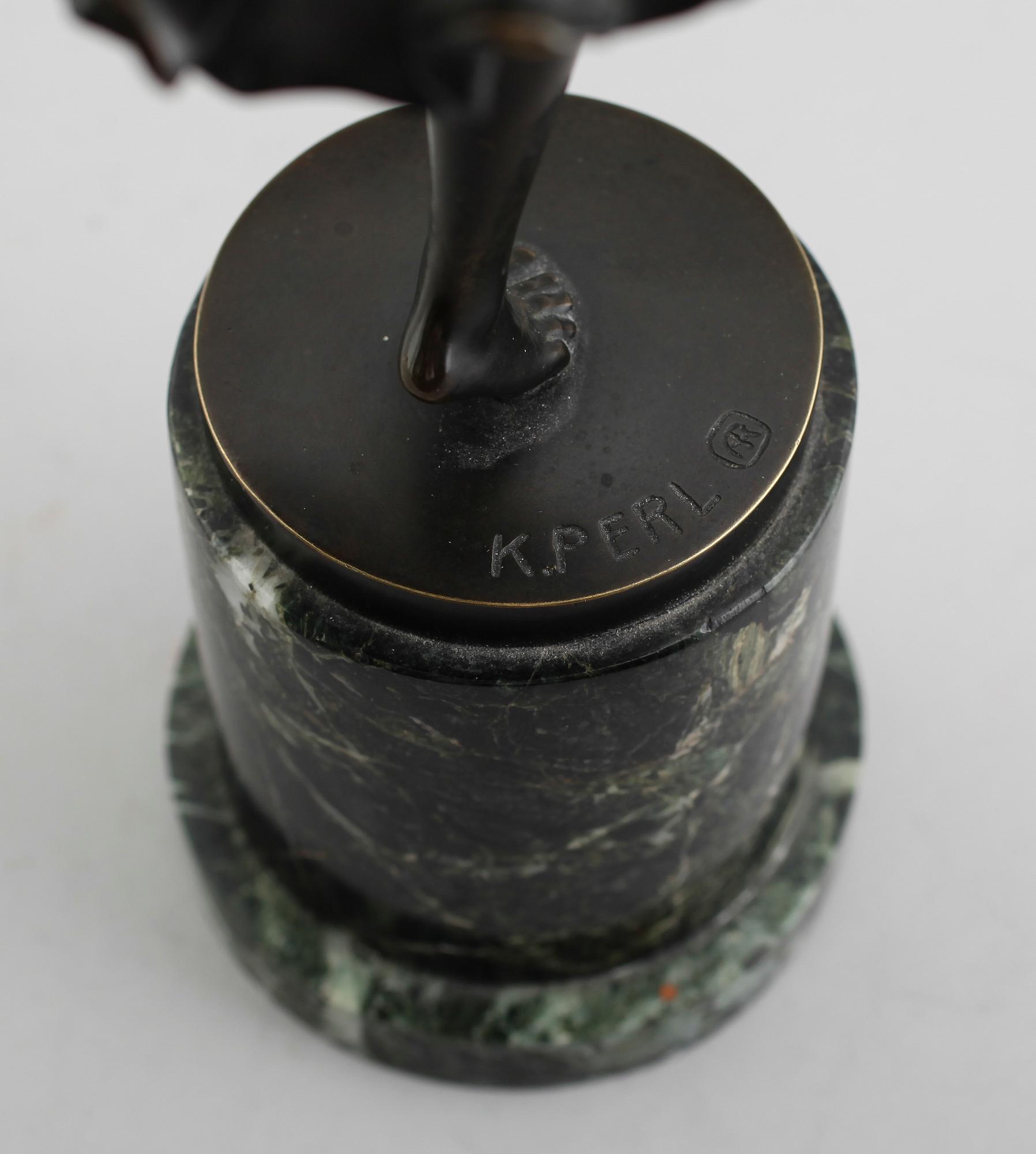 KARL PERL, skulptur, brons, signerad.