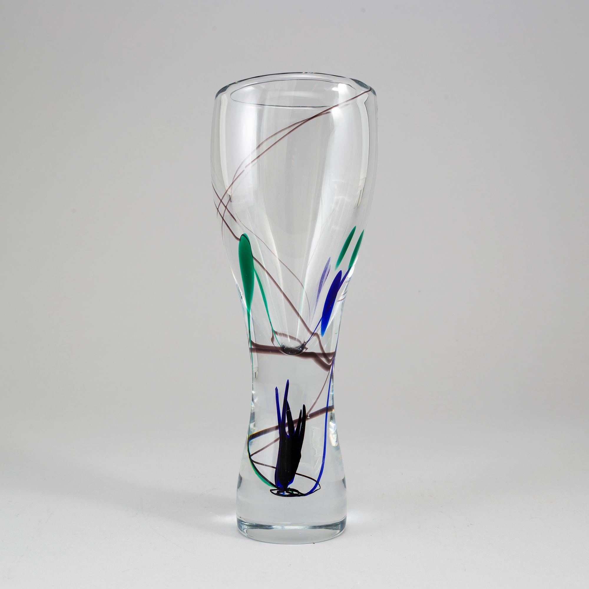 A Vicke Lindstrand 'Abstracta' glass vase, Kosta, 1950s.