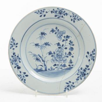 Eleven blue and white porcelain plates, China, Qing dynasty 18th century.