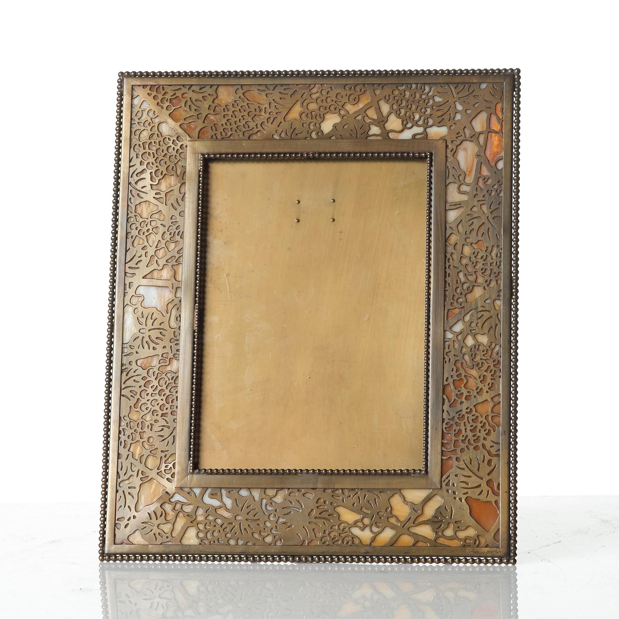 Tiffany Studios, fotoramar för bord, 2 st, New York, 1900-talets början.