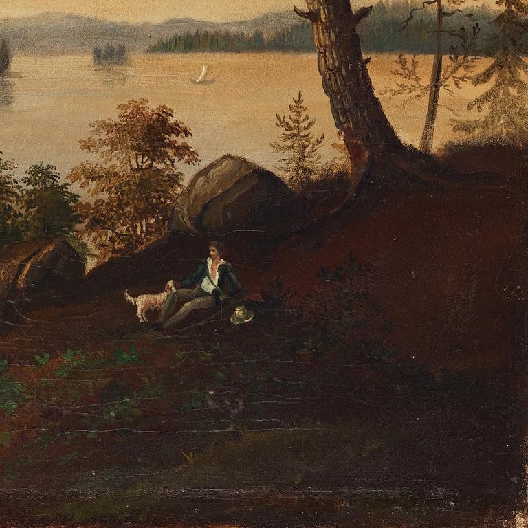 SWEDISH ARTIST 19TH CENTURY, Landscape with Stora Sundby Estate, Sweden.