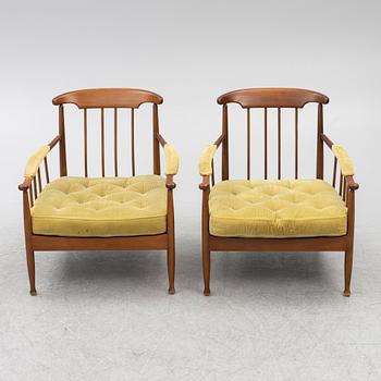Kerstin Hörlin-Holmquist, A pair of "Skrindan" armchairs, OPE-Möbler, mid-20th century.