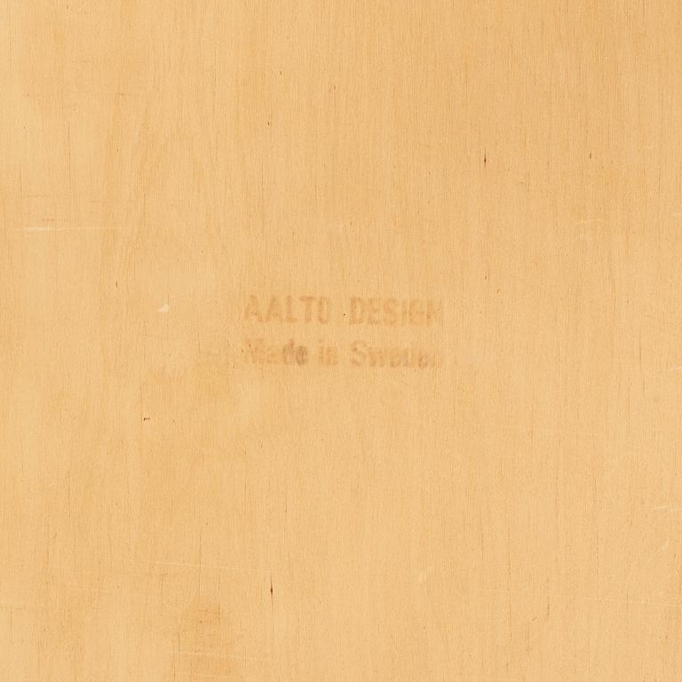 Alvar Aalto, a 'model 75' birch table, made on license by Aalto Design Hedemora for Artek, Sweden 1946-56.