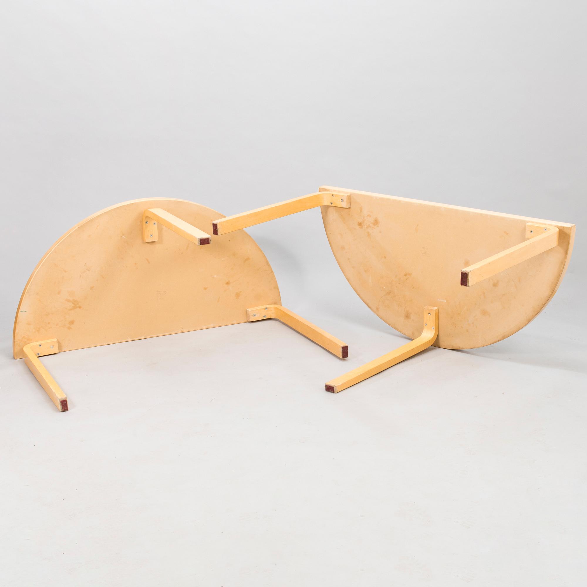 ALVAR AALTO, Two 1980's '95' tables for Artek.