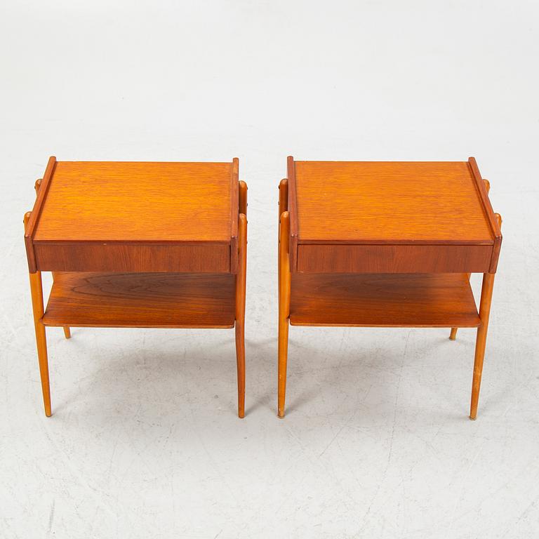 Sängbord, ett par, AB Carlström & Co Möbelfabrik, Bjärnum, 1950/60-tal.