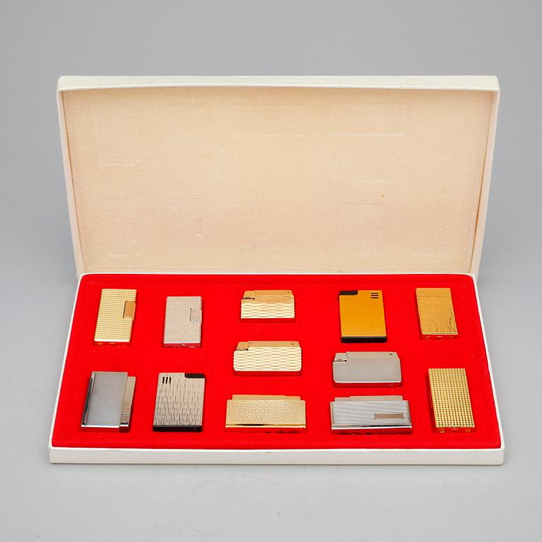 SET MED TÄNDARE, 12st, förgyllda och försilvrade, Diplomat, Schweiz, 1970-tal.