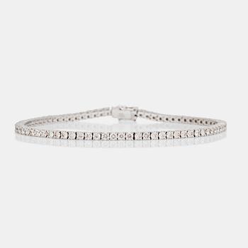 808. A brilliant-cut diamond bracelet, 3.51 cts in total.