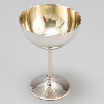 K Andersson, cocktailglas, 12 st, silver, Stockholm 1925.