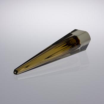 SKULPTUR, glas, "Obelisk", signerad K. Franck, Notsjö -64.