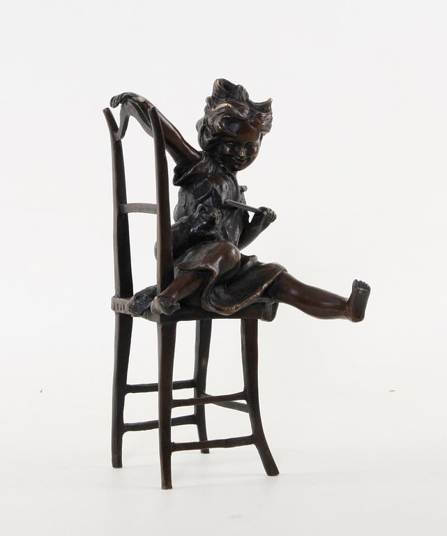 FRANZ IFFLAND, efter, skulptur, patinerad brons.