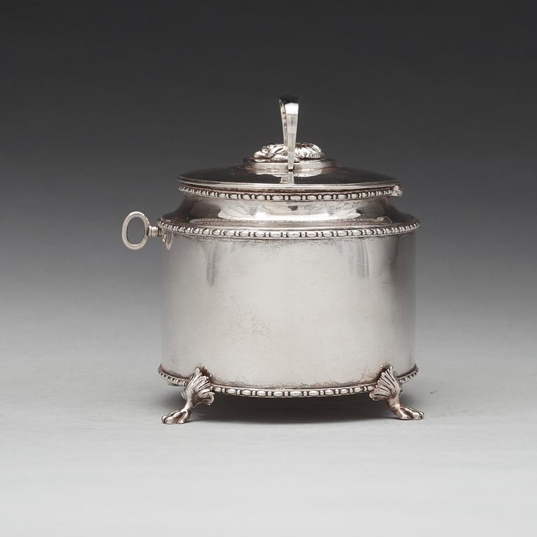 A Swedish 18th century silver sugar-casket, mark of Pehr Zethelius, Stockholm 1797.