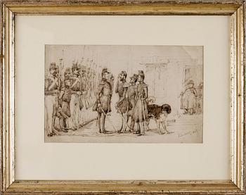 Fritz von Dardel · FRITZ VON DARDEL, tuschteckning, dat Fredrikshof 1849.